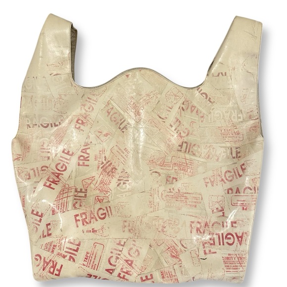 MM6 Maison Martin Margiela Handbags - MM6 Maison Martin Margiela Vintage ‘Fragile’ Print Leather Bag